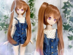 ●ドールウィッグ*ロングツインテール*チョコブラウン*9～9.5インチ（MDD DD SD SmartDollなど）●