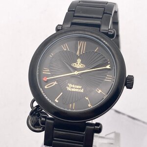 【稼働 良品】vivienne westwood VV006BK オーブ ブラック クォーツ レディース腕時計 11-102-D