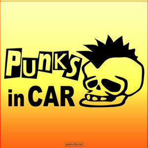 ■モヒカンスカル■オリジナルステッカー(屋外対応)■ パンクロッカー用【ＰＵＮＫＳ ｉｎ ＣＡＲ】ＢＬＡＣＫ 送料無料