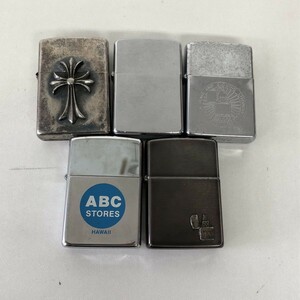 C338-△◎ Zippo ジッポ オイルライター 5点 セット まとめ 3点火花有 ABC STORES クロムハーツ 他 喫煙グッズ 喫煙具