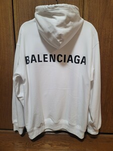 BALENCIAGA パーカー プルオーバー XS ホワイト スウェット　バレンシアガ