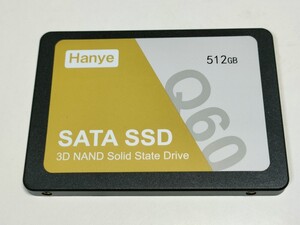 【使用時間2時間】Hanye 512GB SSD 2.5インチ 7mm厚 CrystalDiskInfo正常判定【18B6】