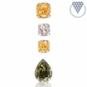 合計 0.65 ct 天然 カラー ダイヤモンド 4 ピース GIA 1 点 付 マルチスタイル / カラー FANCY DIAMOND 【DEF GIA MULTI】