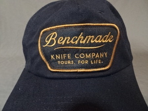 激レア USA購入 アメリカ企業モノ オレゴン州 ナイフ メーカー【BENCHMADE KNIFE COMPANY】 ロゴ刺繍ワッペン付キャップ 黒 中古良品