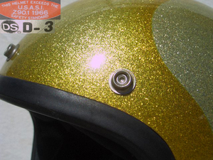 卍 1970S DS D-3 Vintage jet helmet ノスタルジック US輸出モデル 金銀ラメ 粗目 フレーク 昭栄 昭和レトロ 希少 当時物 デットストック 