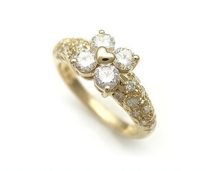 【緑屋質屋】田崎（タサキ・TASAKI）　ダイヤモンドリング　0.69ct　K18YG【中古】