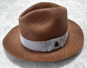 新品 Ecua-Andino 中折れ ハット ハンドメイド エクアアンディーノ　　帽子 パナマハット HAT 天然素材 ピンバッチ付き 玉9820