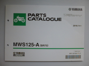 ヤマハTricityパーツリストMWS125-A（BR75)BR7-28198-1T-J1新品送料無料