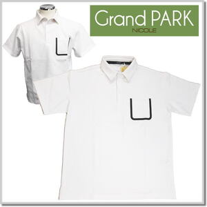 グランドパーク Grand PARK NICOLE 圧縮マイクロ鹿の子ポロシャツ 3269-9520-09(WHITE)-46(M) 半袖ポロ カットソー