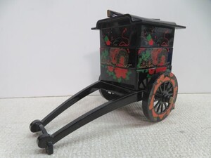 ★御所車 花鼓 三段小物入れ 工芸品 おみやげ USED 10987★！！