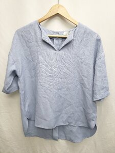 ◇ A day in the life UNITED ARROWS 背面ボタン 半袖 シャツ　カットソー サイズ表記なし ブルー レディース P