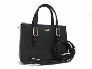 1円 ■極美品■ kate spade ケイトスペード WKRU5993 レザー クロスボディ 2WAY ショルダー ハンドバッグ レディース ブラック系 FH0819