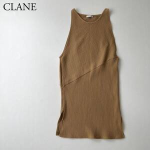 良品 CLANE クラネ ニットワンピース チュニック　ロングタンクトップ ノースリーブ　リブニット SQUEEZE LONG TANK TOP レディース