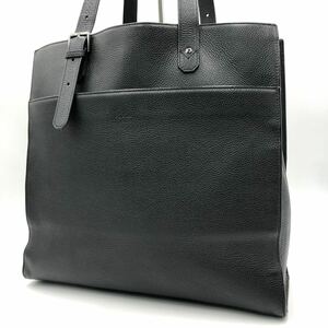 定価12万円!!!極美品!!! FURLA フルラ メンズ ビジネス トートバッグ 肩掛け A4 大容量 ベルト レザー 本革 シボ革 ブラック 黒 高級感◎