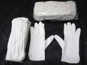 0D24MG7 [訳あり] 白手袋 [M] 24双 【イボ付き】業務・フォーマル・礼装・マーチバンド等 コットン [長期保管] 未使用品 売り切り