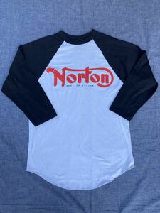 Norton ノートン　ラグランスリーブ 7分袖 ビンテージ Tシャツ METRO AUGUSTA 90s 90年代 古着モーターサイクル　ヴィンテージ