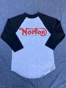 Norton ノートン　ラグランスリーブ 7分袖 ビンテージ Tシャツ METRO AUGUSTA 90s 90年代 古着モーターサイクル　ヴィンテージ