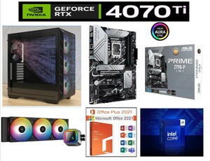 ★RTX4070Ti/最新14世代 Core i9 14900KF-14700Kより高性能/水冷/最新700シリーズ Z790/最新DDR5 32GB/850W電源/M.2SSD1TB/GALLERIA同性能