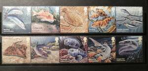 イギリス 魚(5種連×2) MNH