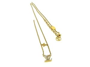 1円 LOUIS VUITTON ルイヴィトン M00596 LV アイコニック ラインストーン ネックレス アクセサリー レディース ゴールド系 FK1187