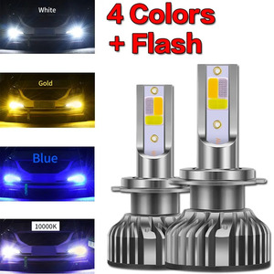 お得 自動車 カー LED フォグランプ 1ペア 4色+フラッシュLED H4 H1 H3 H7 H8 H9 H11 H16 9005 HB3 9006 HB4 Blu-ray Yellow White 10000k