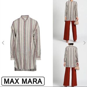 MAX MARA国内正規品リネンシャツ　ロングシャツ　ストライプ　40