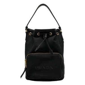 プラダ PRADA ハンドバッグ 1BH038 デュエット レザー 黒 巾着型 バッグ