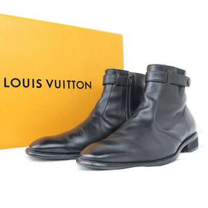 【洗練された男の品格】　LOUIS VUITTON　ルイヴィトン　サイドジップブーツ 上質レザー 快適な履き心地　黒 ブラック