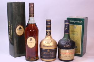 p-2576 未開栓古酒　COURVOISIER　クルボアジュ　PREMIER　NAPOLEON　VSOP　コニャック　ブランデー　3本　700ｍL