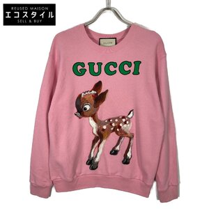 GUCCI グッチ 469250 バンビ スウェットトレーナー ピンク XS トップス コットン レディース 中古