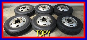 ■中古タイヤホイール■　TOPY 16インチ 5.5J +116.5 5H 203.2 29.0 146 BRIDGESTONE W979 195/85R16 114/112L LT ６本 激安 送料無料 J912