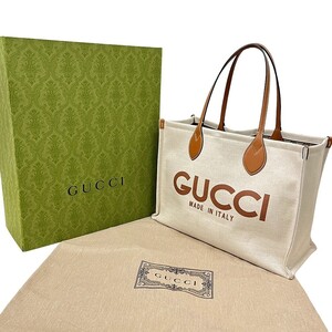 GUCCI グッチ プリント トートバッグ ベージュ キャンパス 772176 FACUL 8451 レディース メンズ