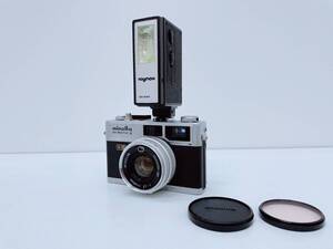 □minolta/ミノルタ HI-MATIC E ROKKOR-QF 1:1.7 f=40mm レンジファインダーフィルムカメラ ジャンク品□