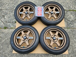 新品同様　新古品　2023年製造　RAYS TE37 14インチ　6J+38 100-4H 希少サイズ　ブロンズ　165/55R14 DIREZZA Z3 2023年製造　4本セット