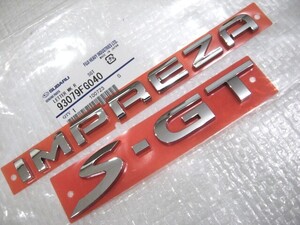 ★希少 インプレッサ S-GT IMPREZA S-GT GE系?・GH系? SUBARU 93079FG040 新品 ロゴ 不明 リア シルバーエンブレム 1点 旧車