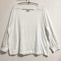 【Sweetfleur】ロンT 長袖Tシャツ (4L) 白　大きめTシャツ