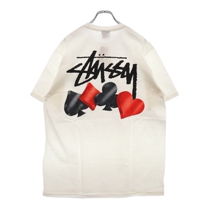 STUSSY ステューシー 23AW Suits Tee 1904938 バックロゴプリント 半袖Tシャツ ホワイト