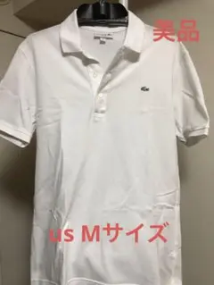 ラコステ　ポロシャツ　白　(us Mサイズ　slim fit)