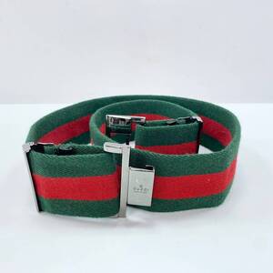 1円 グッチ GUCCI ベルト グリーン レッド 2ライン YH495