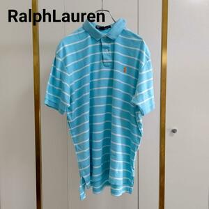 RalphLauren/ラルフローレン/Lパステルブルー×ホワイトポロシャツ