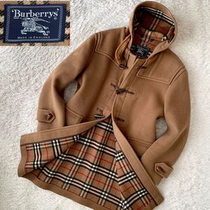 美品 15万超 最高級 キャメル バーバリー ダッフルコート 英国製 ノバチェック Ｌ BURBERRY スペシャリティダッフル アウター ブルゾン 