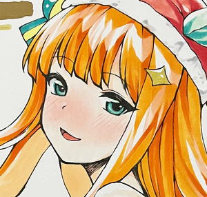 同人 手描きイラスト ウマ娘 サイレンススズカ クリスマス風 ニプレス イベント用イラスト 中色紙