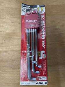 ●〒手工具【新品未開封】ASAHI TOOLS アサヒツールDaxkey Wrenchダックスキー 9本組 両端曲げタイプ 六角棒レンチ DX2000 DYS0910