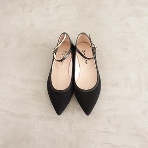 レペット repetto *ストラップフラットパンプス 36.5/23*スエード×エナメル黒1124(sh10-2411-29)【40L42b】