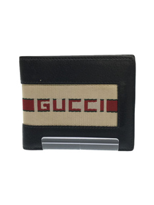 GUCCI◆2ツ折サイフ_ウェブ_GGスプリーム/-/BLK/メンズ