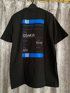 アディダス adidas 半袖 Tシャツ 新品 ゲーム トレフォイル ロゴ 三つ葉 ゲーム風 大阪 地域 限定 関西 おもしろ ご当地 おもしろT 黒 M