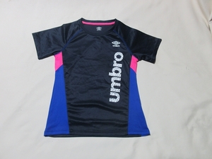R-330★UMBRO(アンブロ)UCS7749W♪紺x青xピンク/半袖Tシャツ(L)★