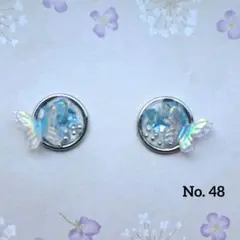 レジンピアス　バタフライ蝶々　ブルー　ハンドメイドアクセサリー