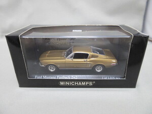 ★ミニチャンプス　PMA　1/43★Ford mustang fastback　フォード マスタング ファストバック 2+2　1968　ゴールドメタリック★