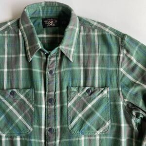 RRL【Ron Herman別注】”Check Work Shirt” L チェック ワーク ネル シャツ ネルシャツ ロンハーマン Ralph Lauren ヴィンテージ グリーン